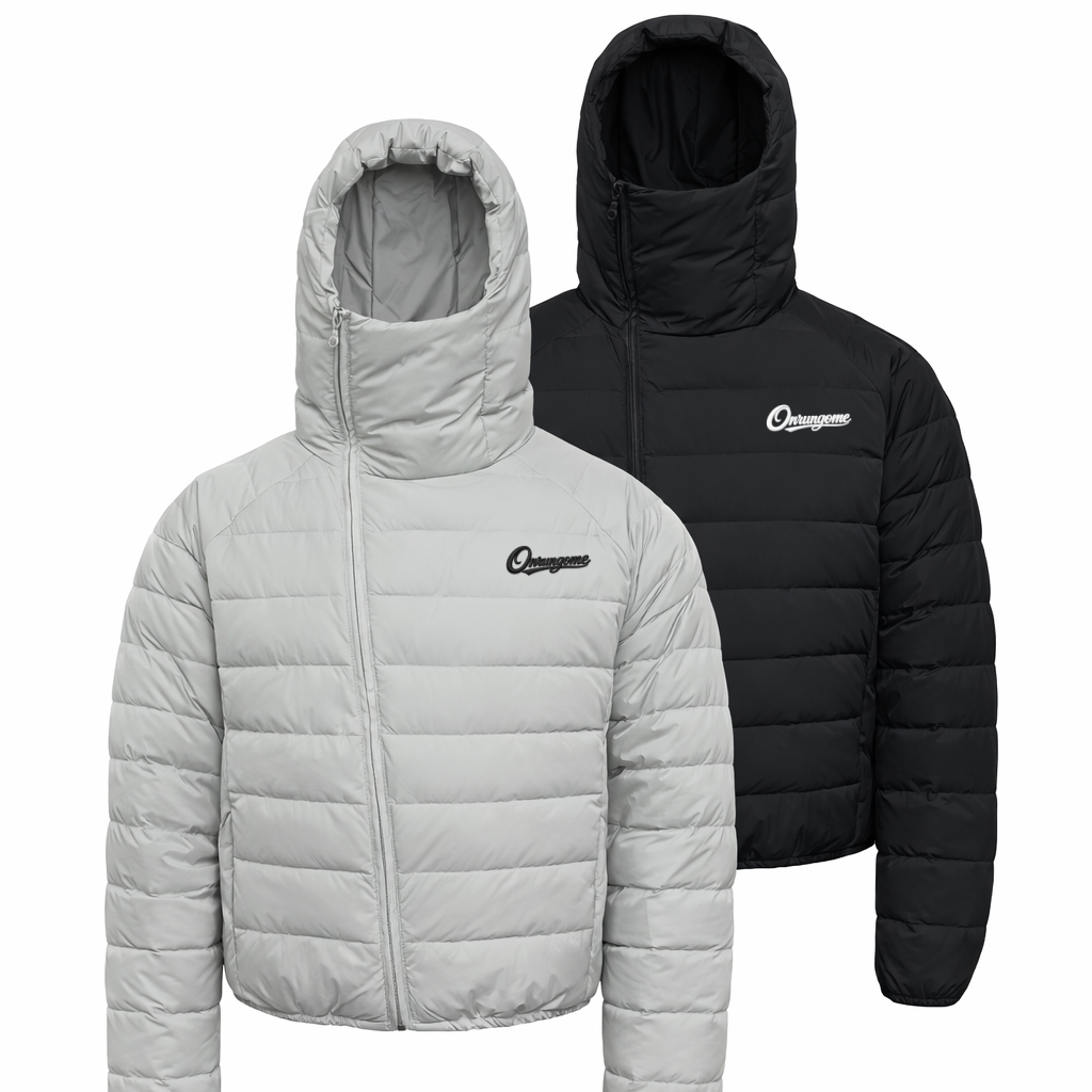 Onrungome trendy down jacket with ribbed design