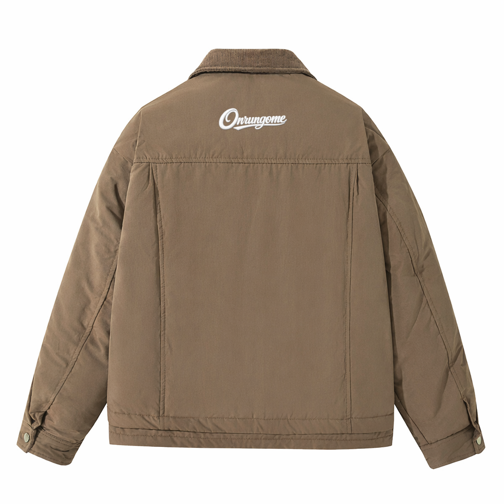 Onrungome white duck down collared down jacket